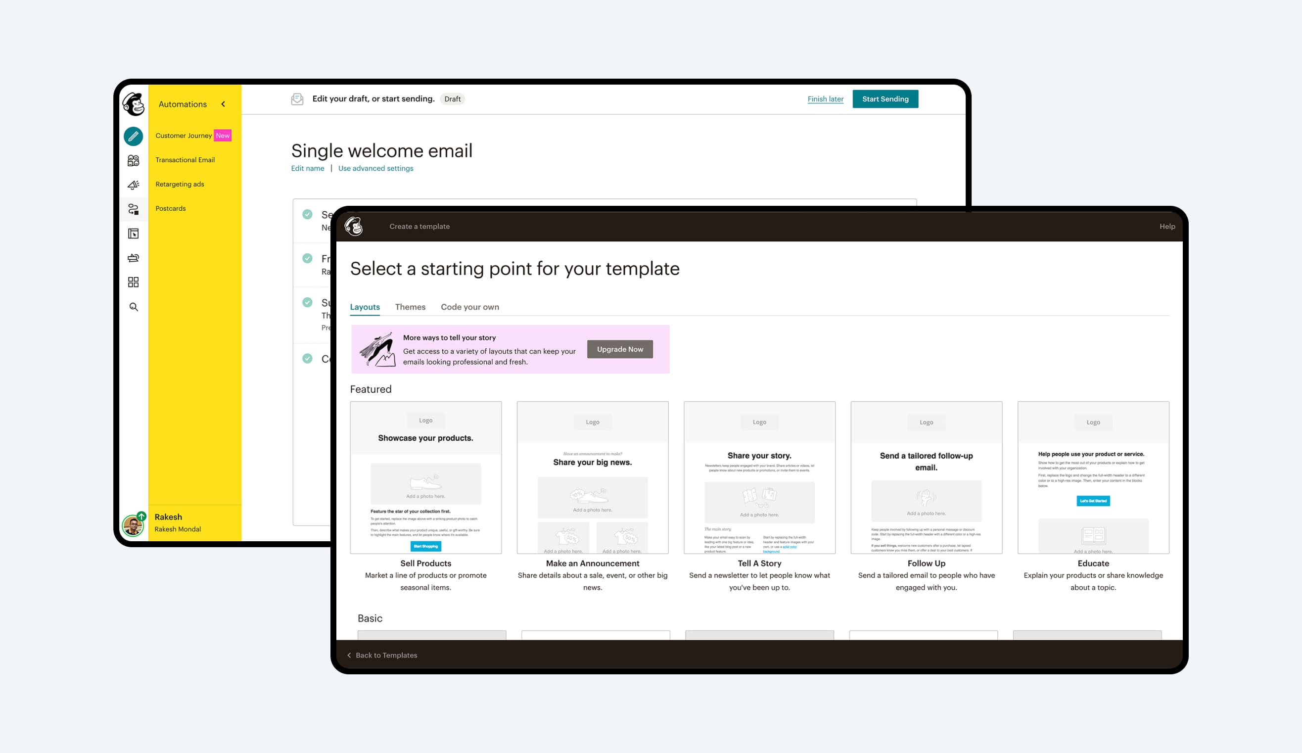 Email marketing platform showing campaign builder and audience segmentation for retail promotions.