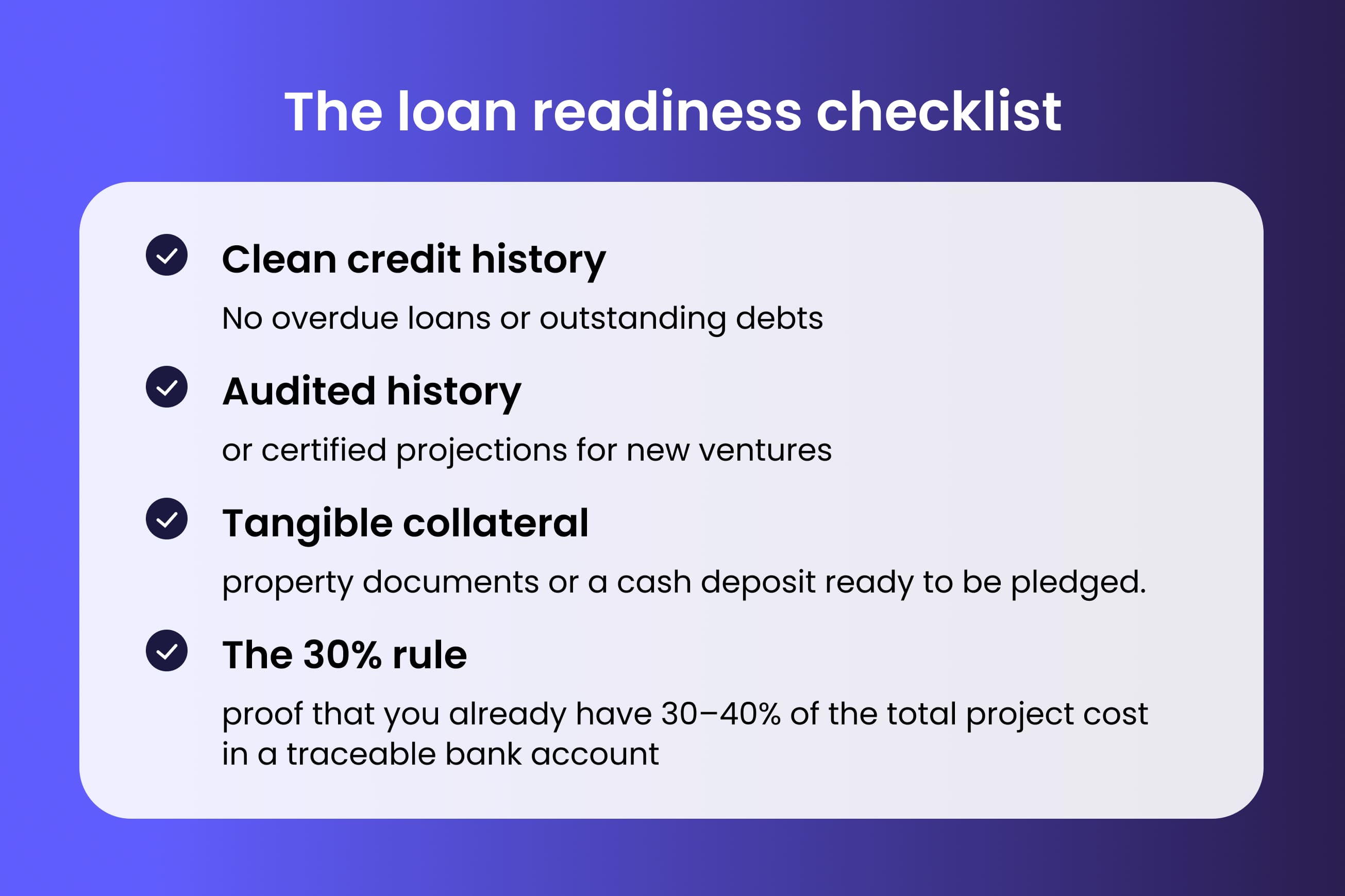 What do you need to get a business loan in Cyprus?