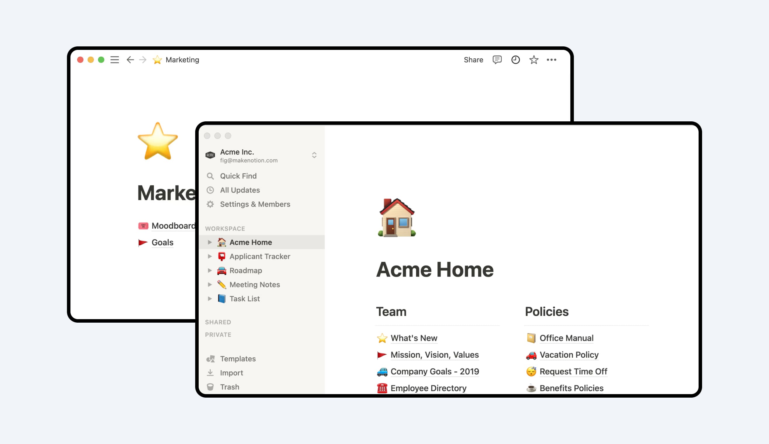 Digital workspace organizing store procedures, checklists, and internal documentation for small business teams