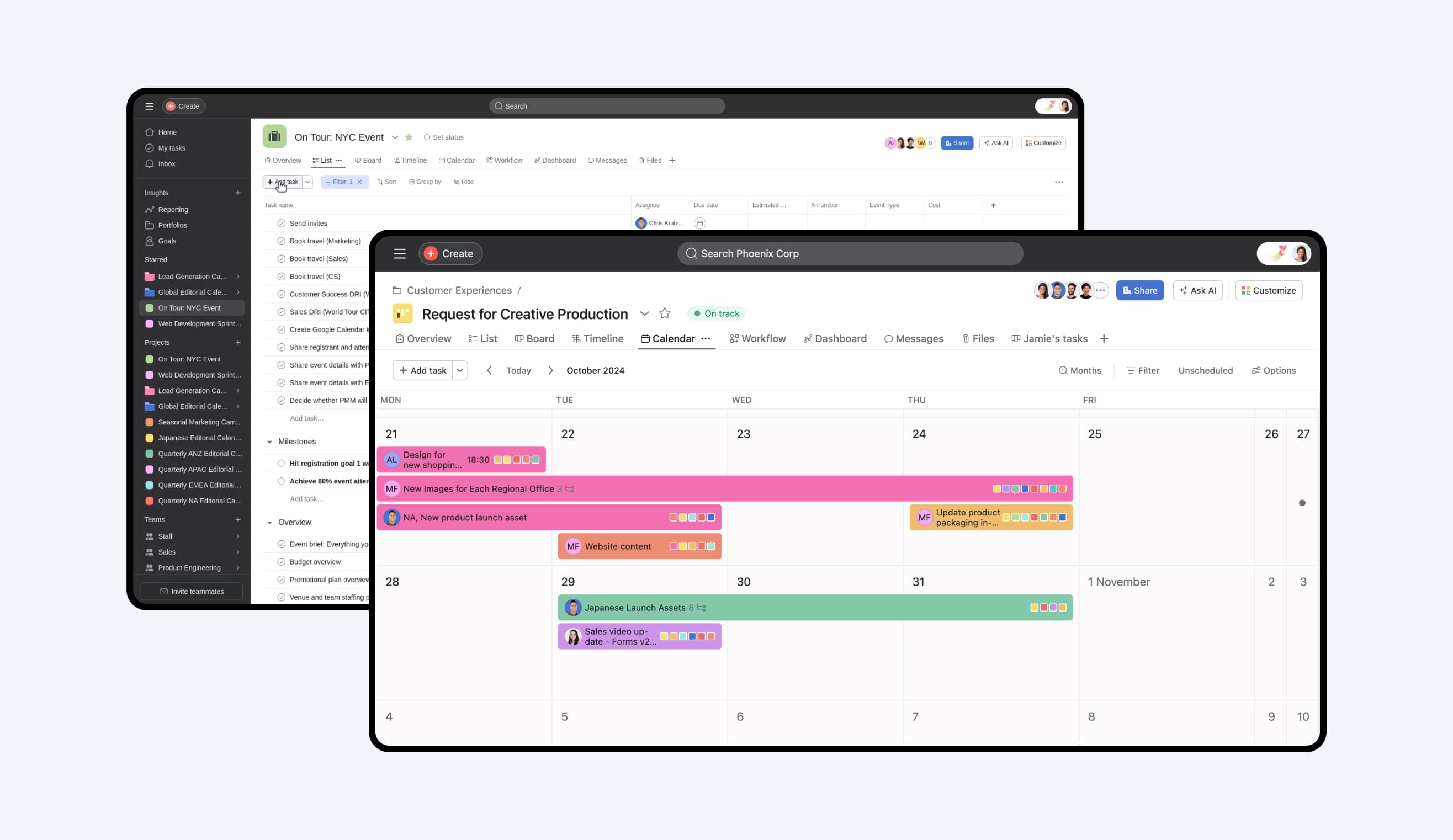 Task management board organizing store operations, promotions, and supplier coordination for a small team